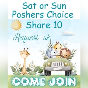 SAT OR SUN 1/17 & 1/18 🦒🐘 POSHER'S CHOICE 🦒 SHARE 10 🐘